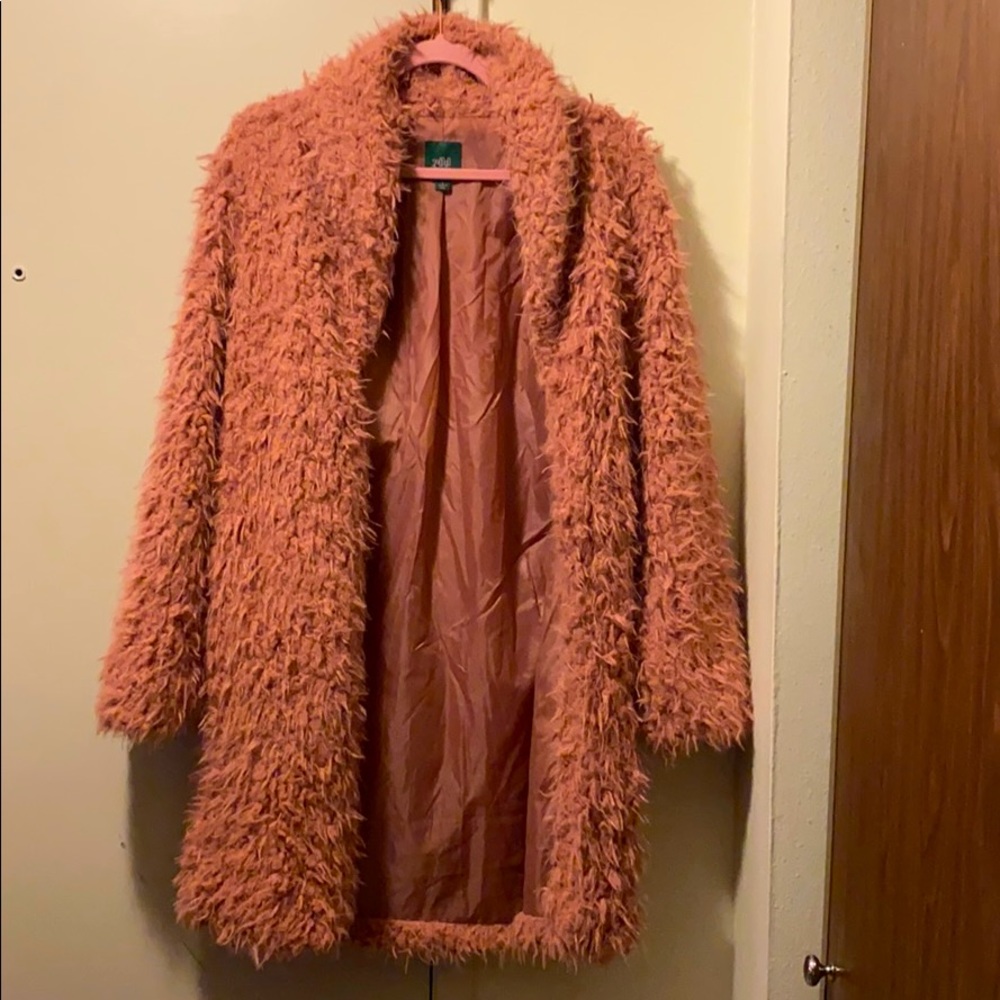 Pink wild fable coat, size small,100% polyester.